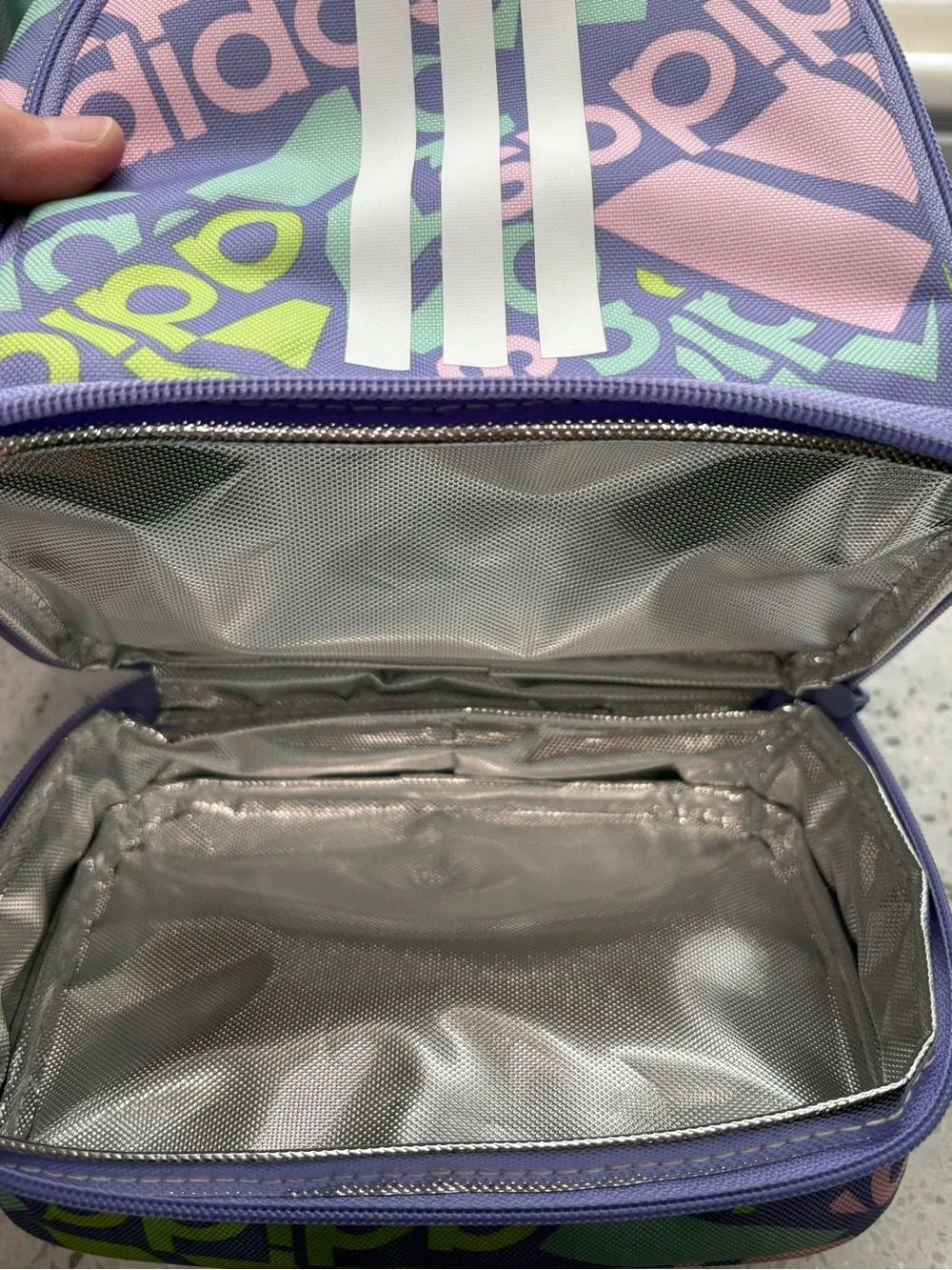NEW Adidas Kids Tie-Dye Backpack and Lunch Bag Set - Pastel Multi